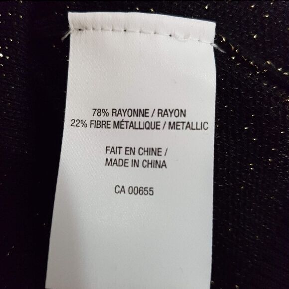 REITMANS Black and Gold Shimmer Cowl Neck Top 3/4 Sleeve.  Medium. NWOT - Picture 4 of 15